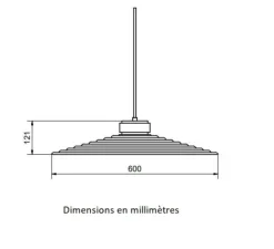 Suspension, Sound L, noir, Ø60cm, P12,1cm - Herstal