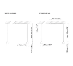 Suspension, Speers, cuivre, LED, 1100lm, 2700K, Ø11cm, H11,5cm - B-LUX