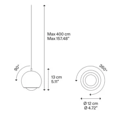 Suspension, Spider avec rosace, noir mat, LED, 2700K, 1280 lm, Ø12cm, H13cm - Lodes