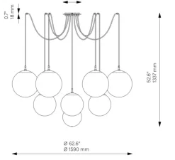 Suspension*Schwung Suspension, Spider, , Ø159cm, H133,7cm - Laiton laqué bruni, marbre