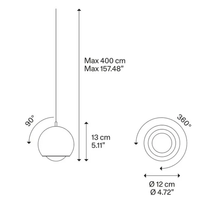 Suspension, Spider sans rosace, blanc mat, LED, 2700K, 1280 lm, Ø12cm, H13cm - Lodes