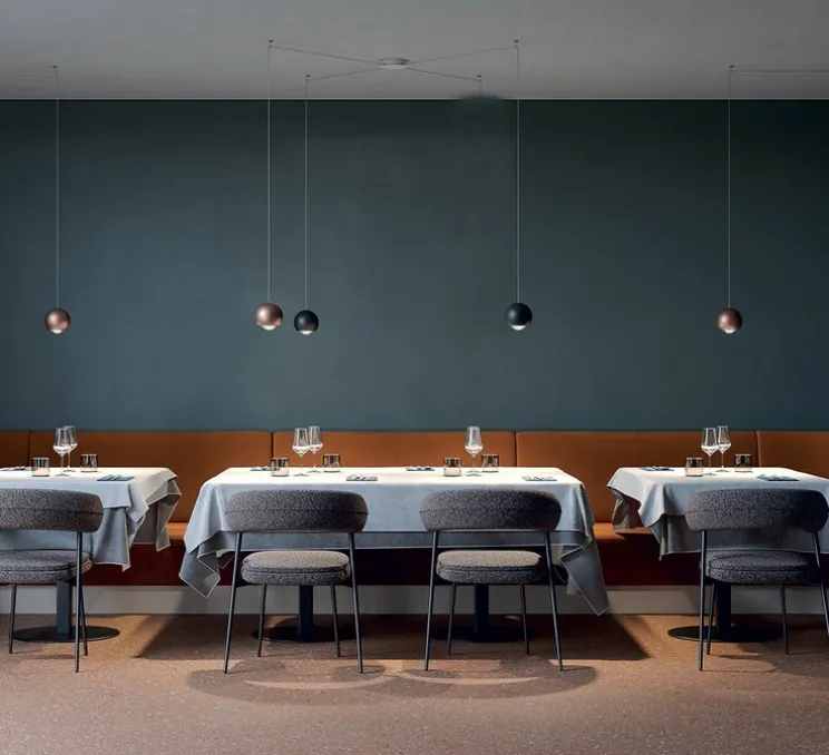 Suspension, Spider sans rosace, noir mat, LED, 2700K, 1280 lm, Ø12cm, H13cm - Lodes