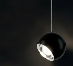 Suspension, Spider sans rosace, noir mat, LED, 2700K, 1280 lm, Ø12cm, H13cm - Lodes