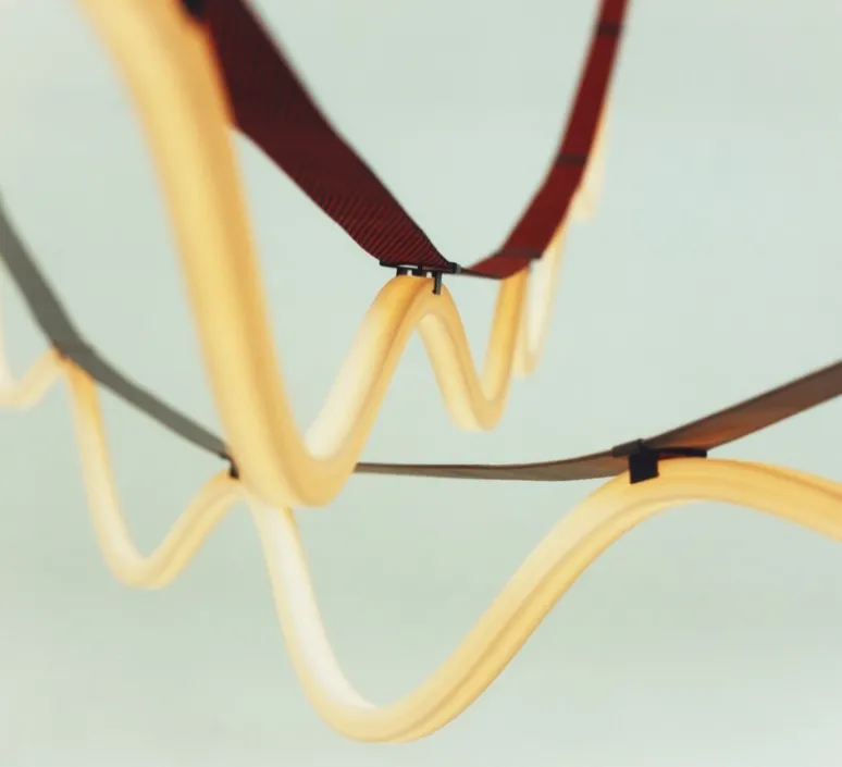 Suspension*Petite Friture Suspension, Spline, , IP65, LED, dim, 2700K, 4000 lm, L450cm, H20cm - marron, orange