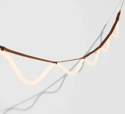 Suspension*Petite Friture Suspension, Spline, , IP65, LED, dim, 2700K, 4000 lm, L450cm, H20cm - marron, orange