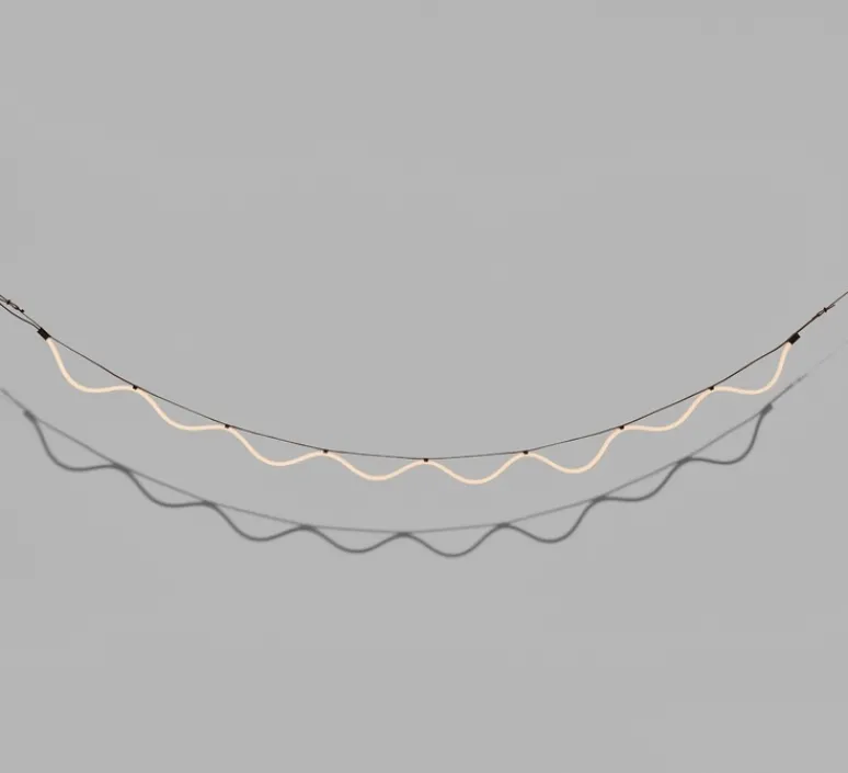 Suspension*Petite Friture Suspension, Spline, , IP65, LED, dim, 2700K, 4000 lm, L450cm, H20cm - marron, orange