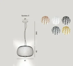Suspension*Foscarini Suspension, Spokes 3, , LED, 2700K, 4080lm, Ø62cm, H42cm - blanc