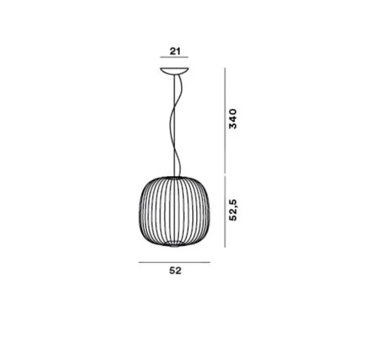 Suspension, Spokes 2, graphite, LED, 2700K, 4080lm, Ø52cm, H52,5cm - Foscarini