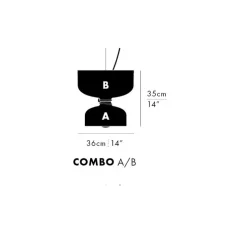 Suspension, Spotlight Volumes, A/B, marron sauge, Ø36cm, H35cm - A-N-D