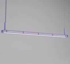 Suspension, Sprinkle Linear, bleu, LED, 3000K, 2350 lm, L124cm, H16,2cm - Zero