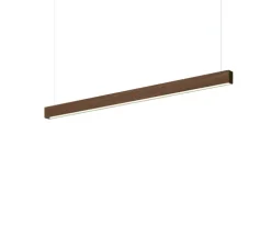 Suspension, Square, bois, noyer, LED, DALI, microprisme, dim, 2700K, 1660 lm, L144cm, H6cm - Tunto