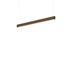 Suspension, Square, bois, noyer, LED, DALI, microprisme, dim, 2700K, 1300 lm, L116cm, H6cm - Tunto