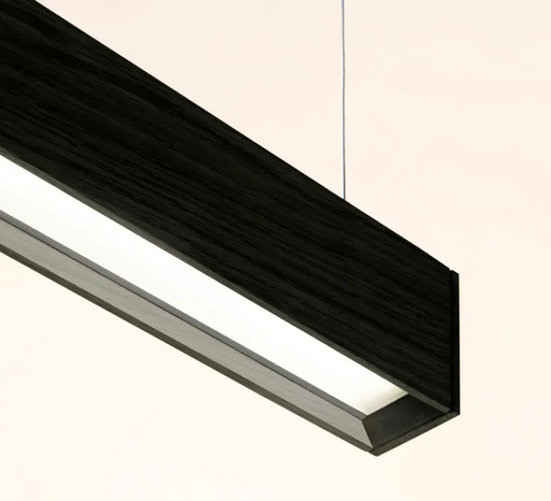 Suspension*Tunto Suspension, Square, , LED, DALI, microprisme, dim, 2700K, 1300 lm, L116cm, H6cm - noir
