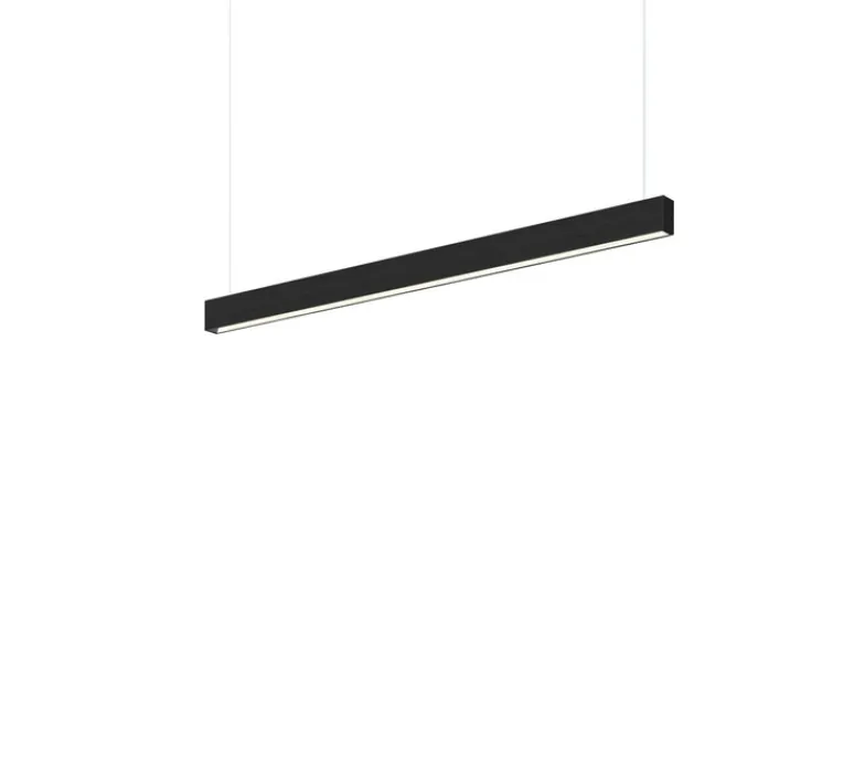 Suspension*Tunto Suspension, Square, , LED, DALI, microprisme, dim, 2700K, 1300 lm, L116cm, H6cm - noir