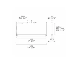 Suspension, Stacking S H Naked, transparent, LED, dim, 2700K, 3162 lm, L120cm, H7,5cm - LEUCOS