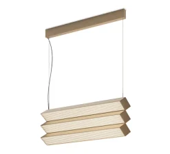 Suspension, Stick Trio, nickel doré satiné, LED, dim, DALI, 2700K, 10000 lm, L90cm, H36cm - Contardi