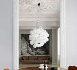 Suspension, Stochastic D87, 72 sphères, blanc opalin, LED, 2700k, 1541lm, Ø50cm, H60cm - Luceplan