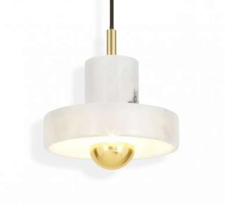 Suspension*Tom Dixon Suspension, Stone LED, , LED, dim, 3000k, 360 lm, Ø18cm, H14cm - blanc, or