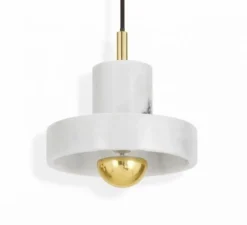 Suspension*Tom Dixon Suspension, Stone LED, , LED, dim, 3000k, 360 lm, Ø18cm, H14cm - blanc, or