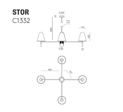 Suspension*Aromas del Campo Suspension, Stor, C1332, , LED, dim, 2700K, 1800 lm, Ø80cm, H30cm - nickel mat, marbre noir