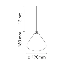 Suspension*Flos Suspension, String Light, , LED, dim, 2700K, 1033 lm, Ø19cm, H16cm - (cone, 12m, alimentation sol), bleu