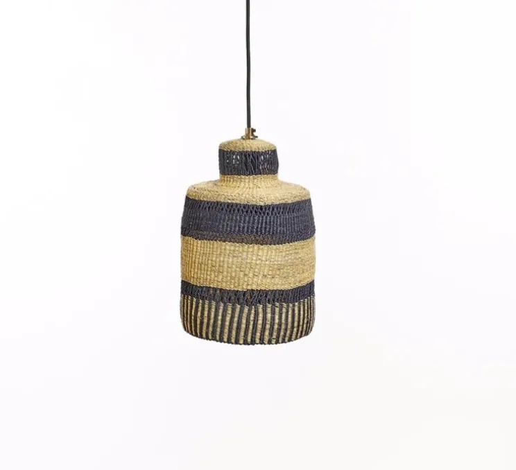 Suspension, Stripe, naturel, bleu foncé, Ø22cm, H27cm - Golden Editions