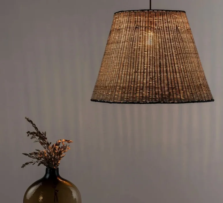 Suspension*Faro Suspension, Sumba, , Ø56cm, H36cm - noir, rotin