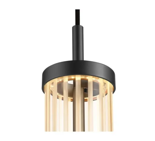Suspension*SLV Suspension sur rail, Quimera, mat, LED, dim, 2700K, 330 lm, Ø7,6cm, H47cm - noir