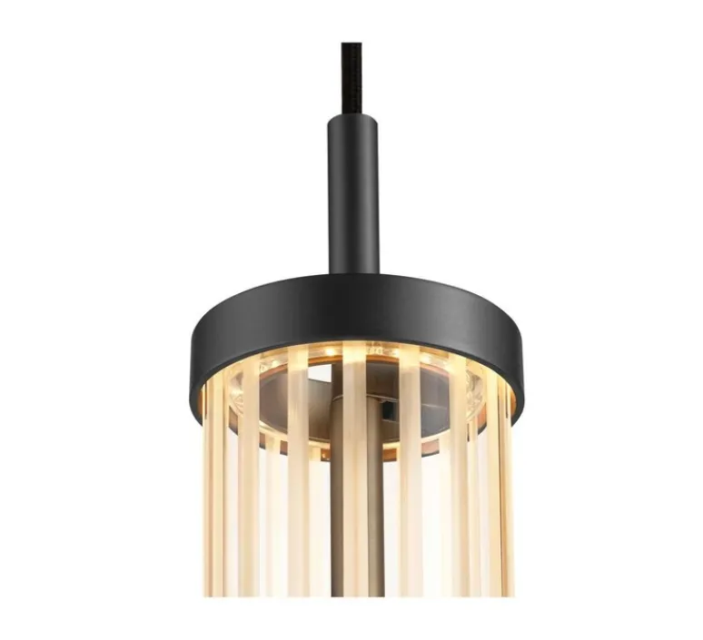 Suspension*SLV Suspension sur rail, Quimera, mat, LED, dim, 2700K, 330 lm, Ø7,6cm, H47cm - noir