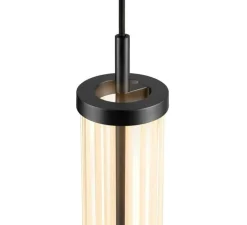 Suspension*SLV Suspension sur rail, Quimera, mat, LED, dim, 2700K, 330 lm, Ø7,6cm, H47cm - noir