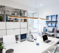 Suspension*Tunto Suspension, Swan, , LED, 2700K, 3951lm, L162cm, H7cm - variable TRIAC, 500mA, chêne