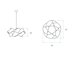 Suspension, Swirl, SP 20, Blanc ivoire, Ø54cm, H25cm - LZF