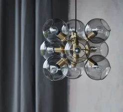 Suspension*Cobankeryd Suspension, TAGE 50, , Ø45cm, H37cm - laiton, gris fumé