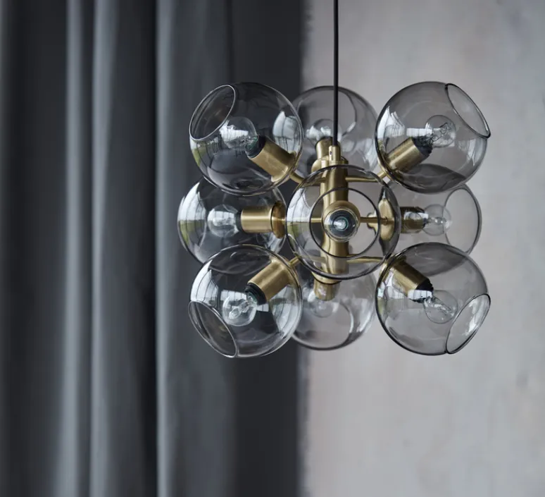 Suspension*Cobankeryd Suspension, TAGE 50, , Ø45cm, H37cm - laiton, gris fumé