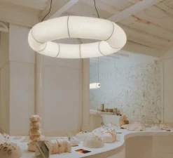 Suspension*Santa & Cole Suspension, Tekio Circular P8, , LED, dim, 2200-2700K, 8084 lm, Ø140cm, H25cm - papier Washi