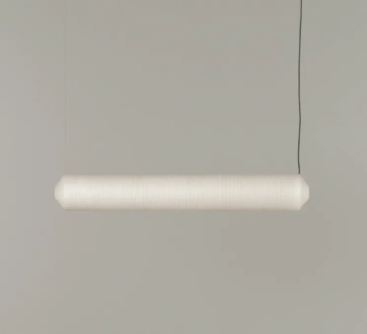 Suspension, Tekio Horizontal P3, circular canopy, papier Washi, LED, dim DALI, 2200-2700K, 3128 lm, L173cm, H25cm - Santa & Cole
