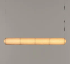 Suspension, Tekio Horizontal P4, circular canopy, papier Washi, LED, dim Dali, 2200-2700K, 4067 lm, L226cm, H25cm - Santa & Cole