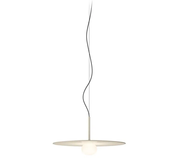 Suspension, Tempo 5776, beige, LED, dim, Dali-2, 2700K, 415lm, Ø40cm, H21cm - Vibia