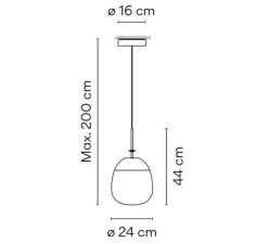 Suspension, Tempo 5778, graphite, LED, dim, 2700K, 441 lm, Ø24cm, H44cm - Vibia