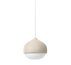 Suspension, Terho M, bois, tilleul, opalin, Ø24cm, H21,5cm - Mater