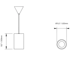 Suspension*Pott Suspension, Terra Big, lignes rouges, câble noir, IP20, Ø13,2cm, H21cm - terracotta, câble noir
