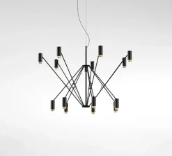 Suspension, The W, noir et or, LED, dim, 2700K, 9660 lm, Ø200cm, H74cm - Marset