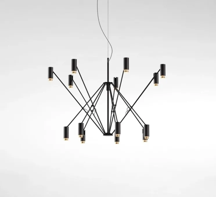 Suspension, The W, noir et or, LED, dim, 2700K, 9660 lm, Ø200cm, H74cm - Marset