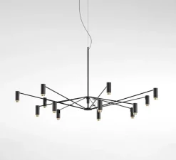 Suspension, The W, noir et or, LED, dim, 2700K, 9660 lm, Ø200cm, H74cm - Marset