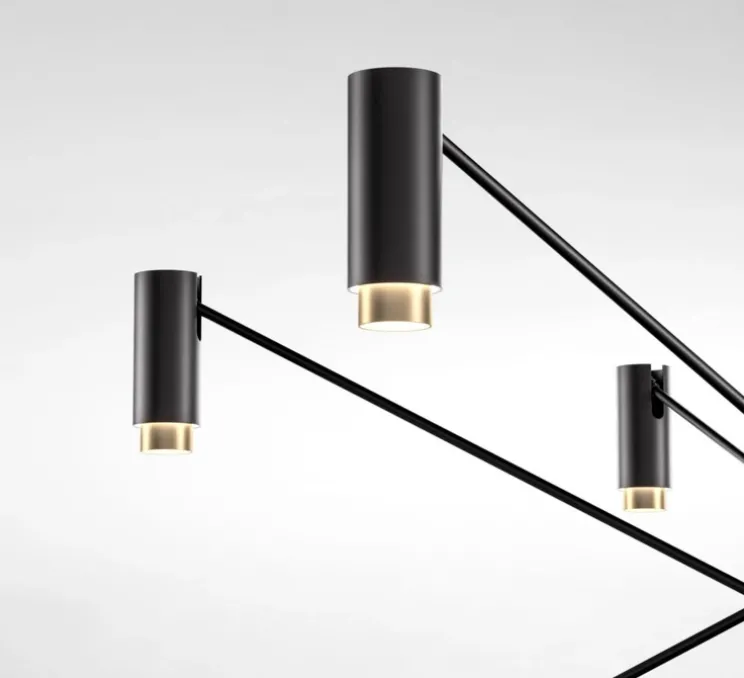 Suspension, The W, noir et or, LED, dim, 2700K, 9660 lm, Ø200cm, H74cm - Marset