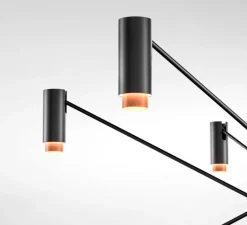 Suspension*Marset Suspension, The W, , LED, dim, 2700K, 9660 lm, Ø200cm, H74cm - noir et terre cuite