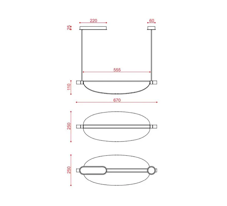 Suspension, Thula 562.21, corps noir, détail nickel, abat-jour cuir beige, IP40, LED, 2700K, 1500lm, L67cm, H11cm - Tooy