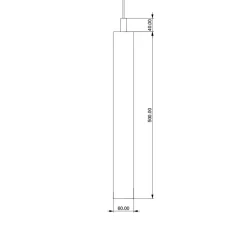 Suspension, Tibur 50, travertin, LED 3000K, 500lm, Ø6cm, H50cm - Nedgis