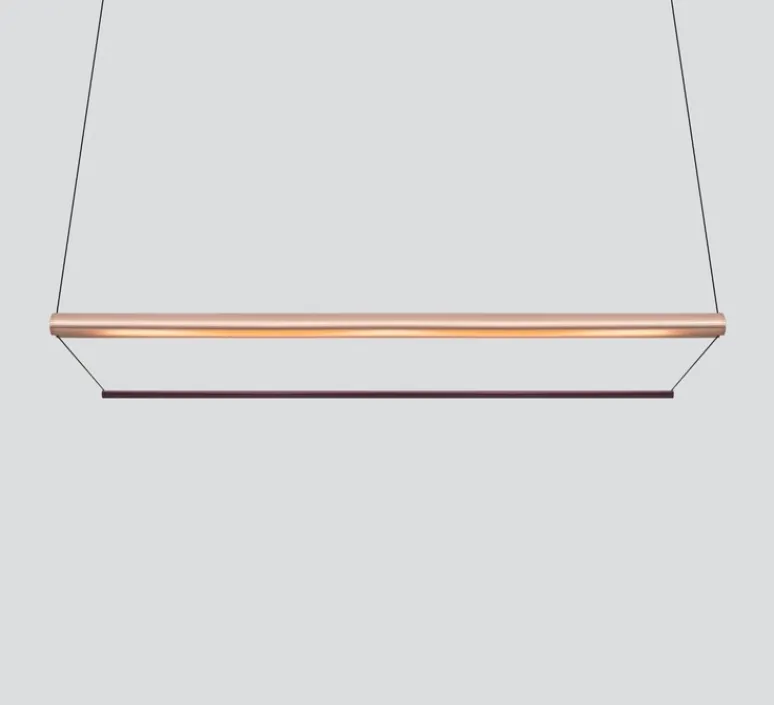 Suspension*A-N-D Suspension, Tier 150, cuivre anodisé, améthyste, LED, dim, 2700K, L150cm, H20cm - or anodisé, améthyste