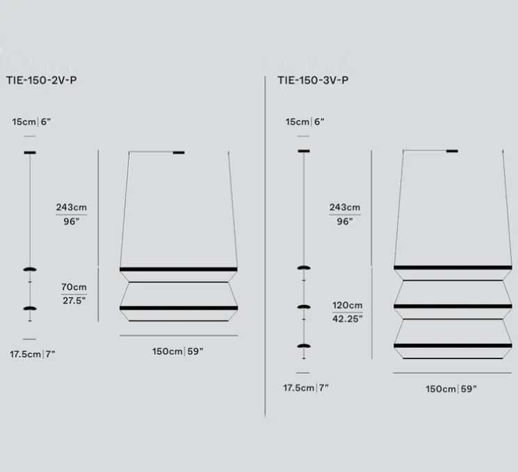 Suspension, Tier 150, vertical, or anodisé, vert émeraude, LED, dim, 2700K, L150cm, H120cm - A-N-D
